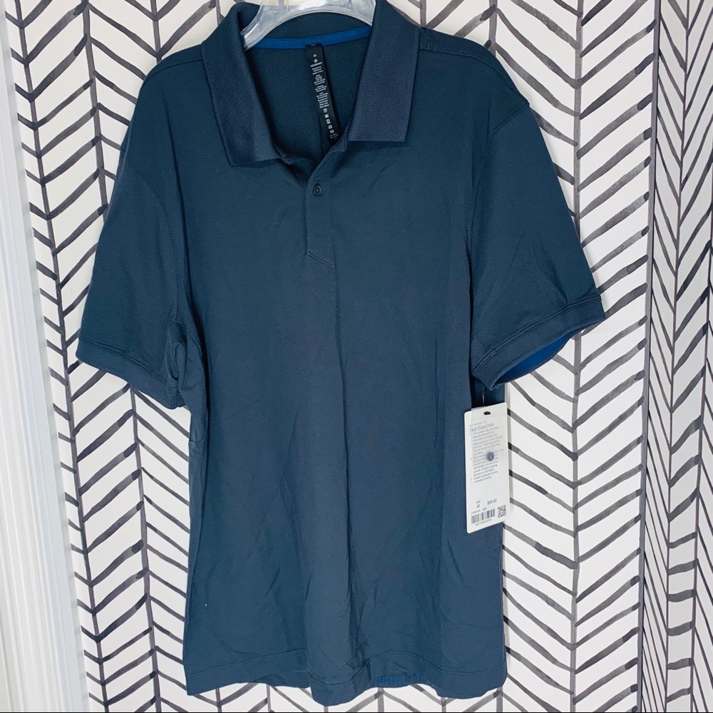 🔸 lululemon tech pique polo shirt new obsidian - Picture 1 of 8
